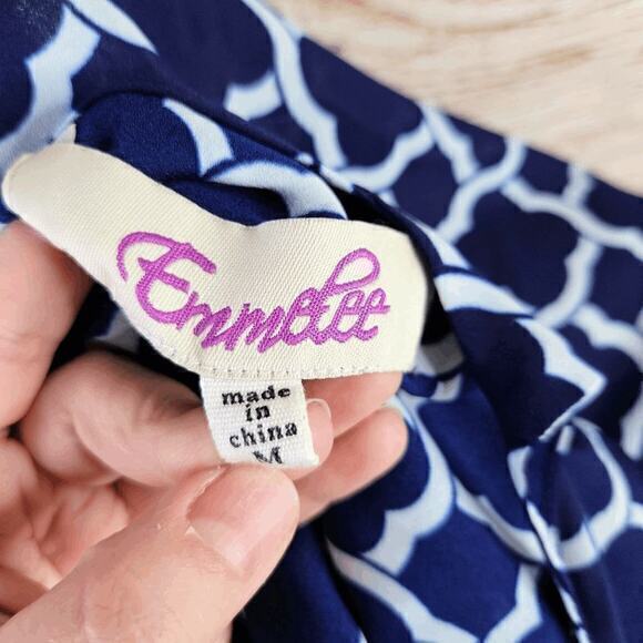 Emmelee Layered Navy White Jacquard Tank Top Size Medium - Picture 6 of 8